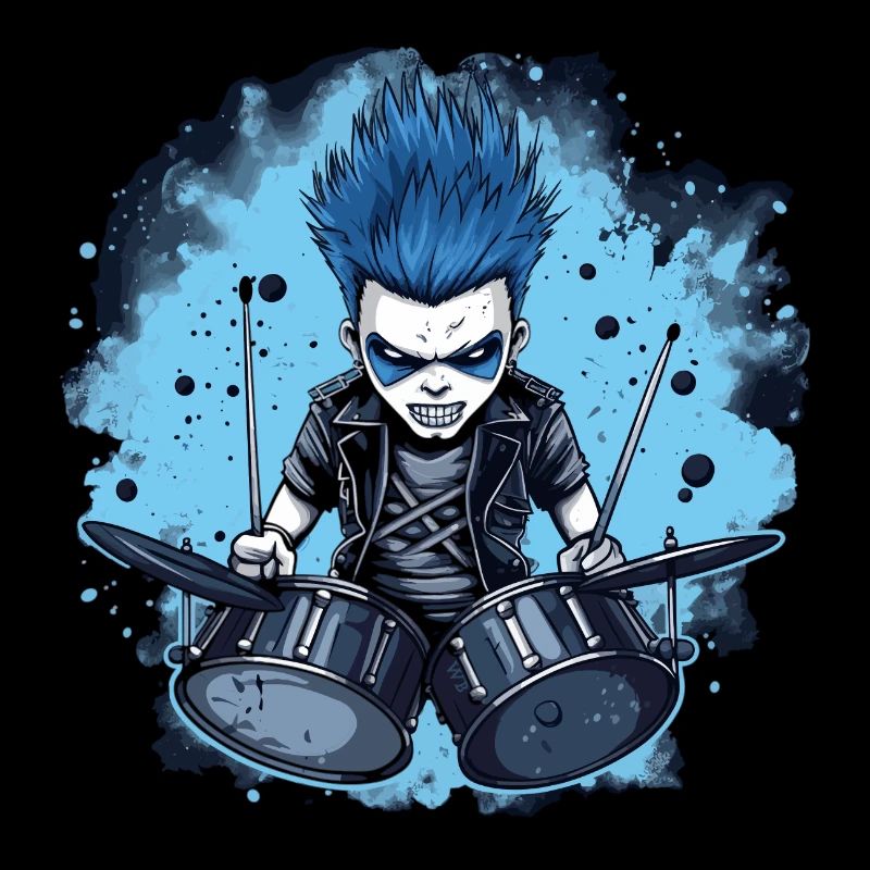 Drummer Boy blue Drums Schlagzeug