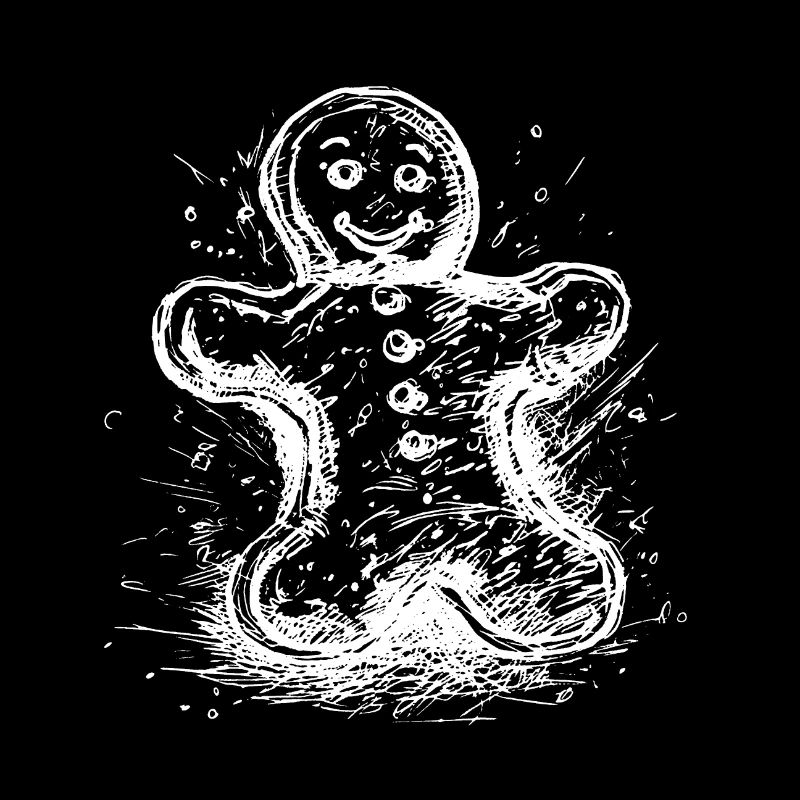 Cool sketch gingerbread man drawn with ink