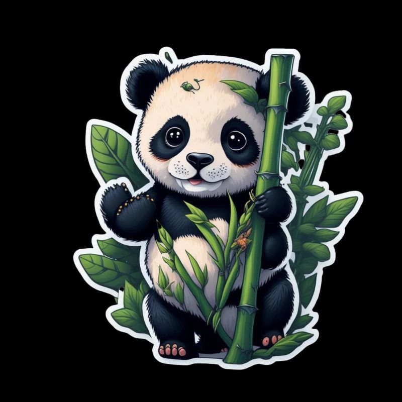 Cute Panda with Bamboo