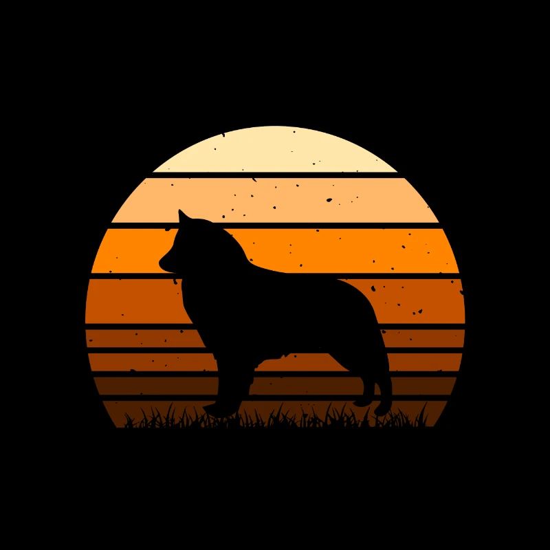 Berger Belge Groenendael Silhouette de Chien Rétro