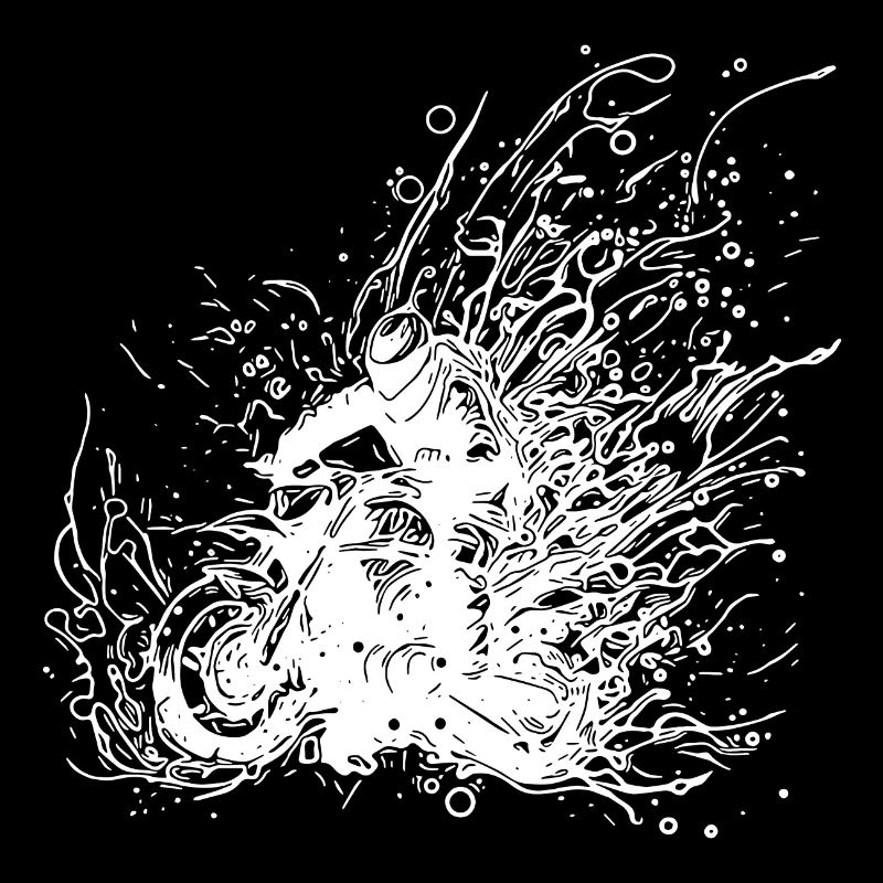 Motorradfahrer Biker Geländefahrt Regen Splash