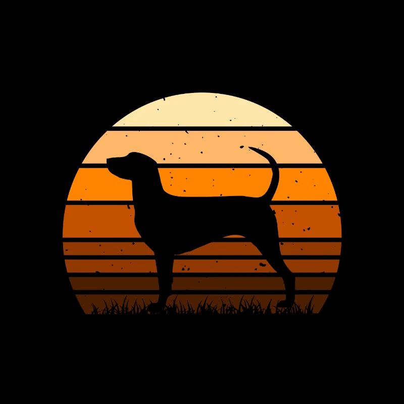 Dunker Dog Lover Silhouette Vintage Sunset