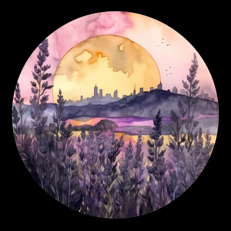 Coucher de soleil et lavande – Couleurs de la tranquillité