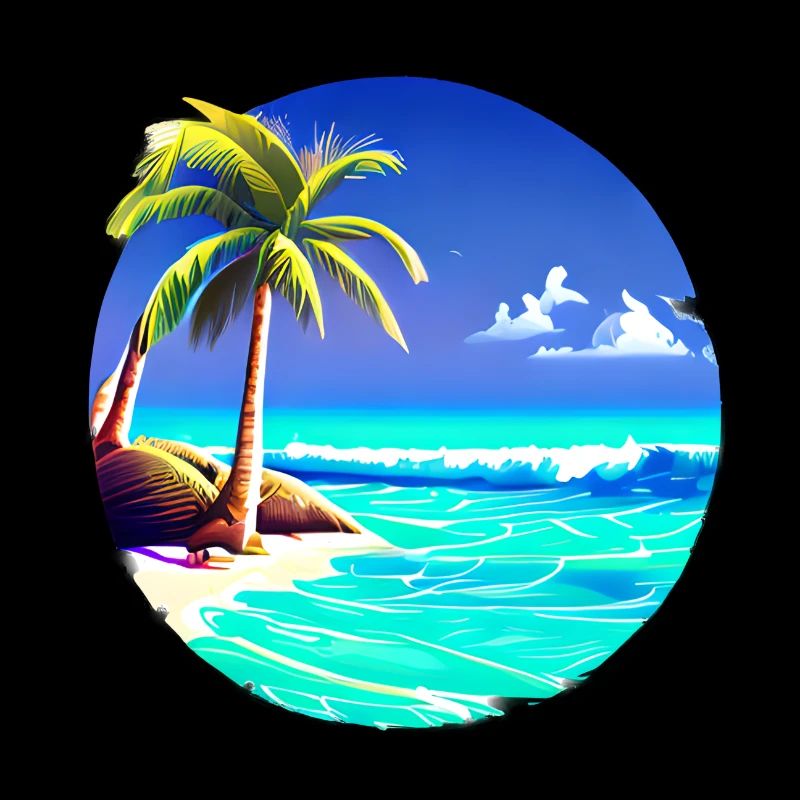 Vacances d’été île palmier soleil palmier plage palmiers