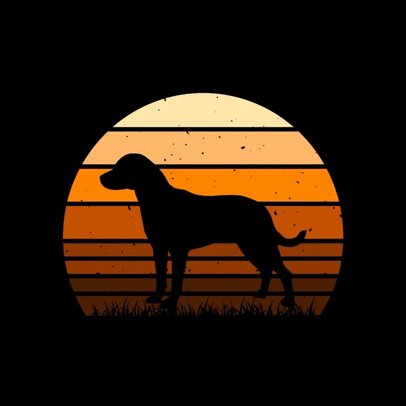 Uruguayan Cimarron Dog Silhouette Retro Sunset