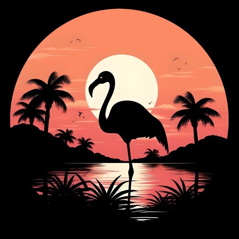 Flamant rose tropical