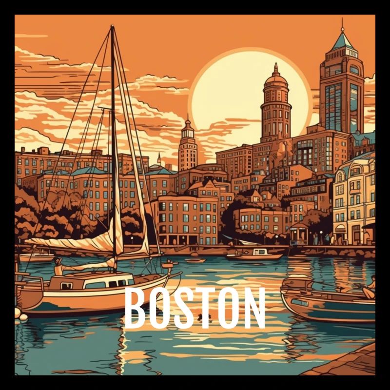 Boston at sunset
