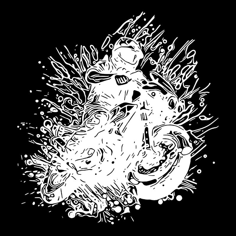 Motorcyclist Road-Trip Splash Biker Style