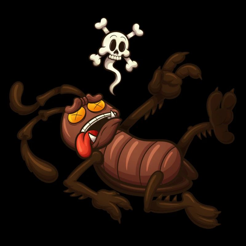 Dead Cartoon Cockroach