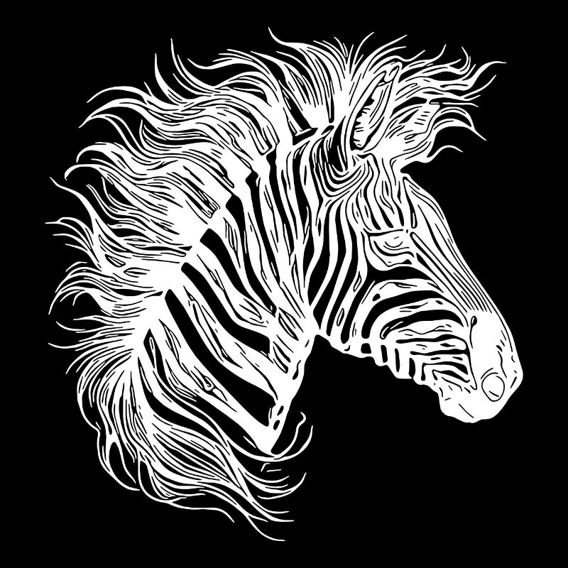 Wild Zebra Mane Tattoo Style Lignes
