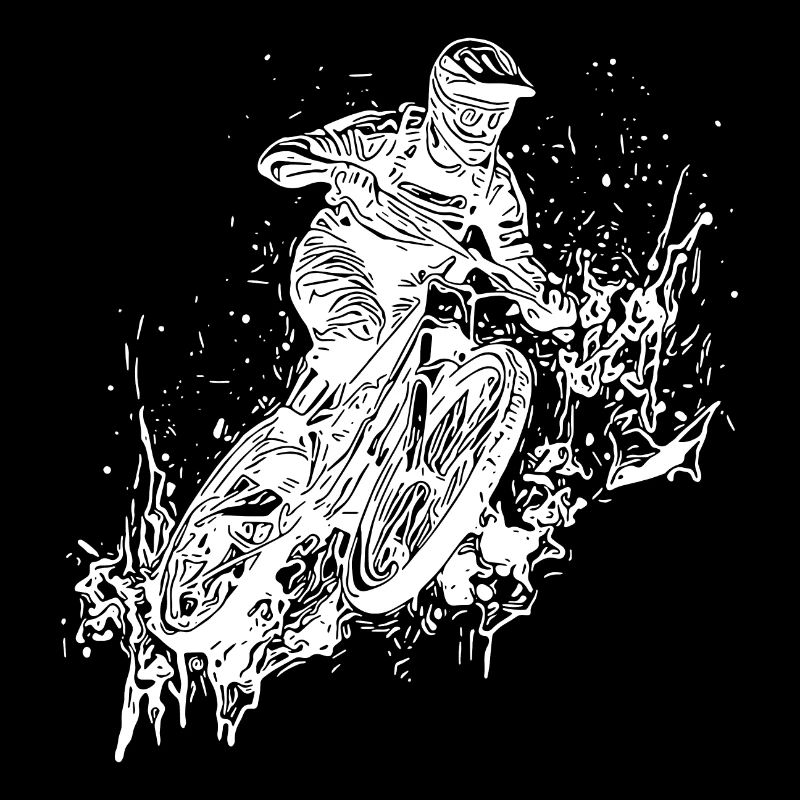Mud Splash Splash Mountain Biker with Bike