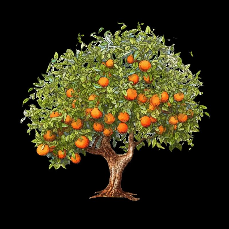 Malerischer Orangenbaum mit saftigen Orangen