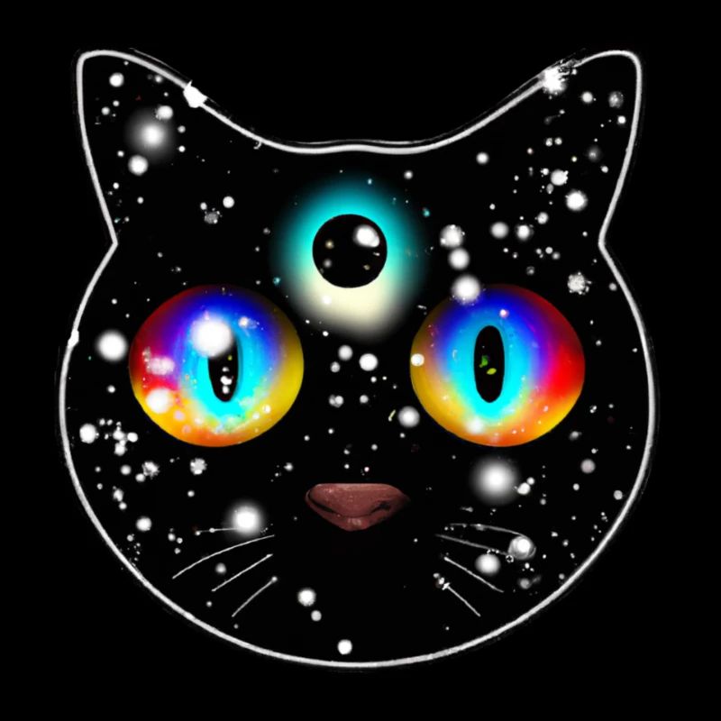 Trippy cat with galaxy eyes