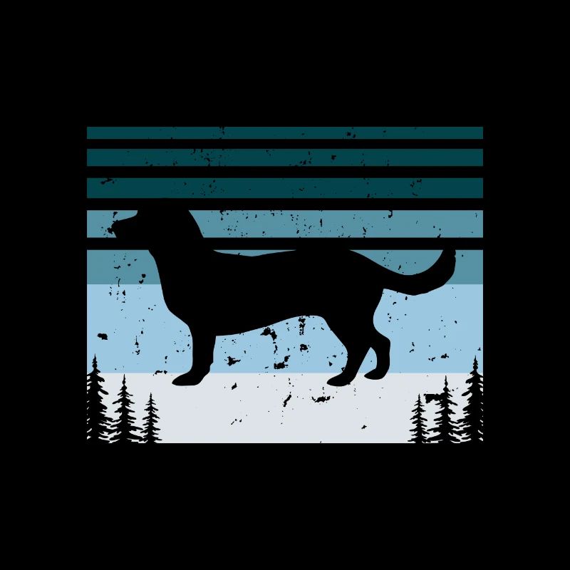 Alpine Dachsbracke Dog Silhouette Retro Sunset