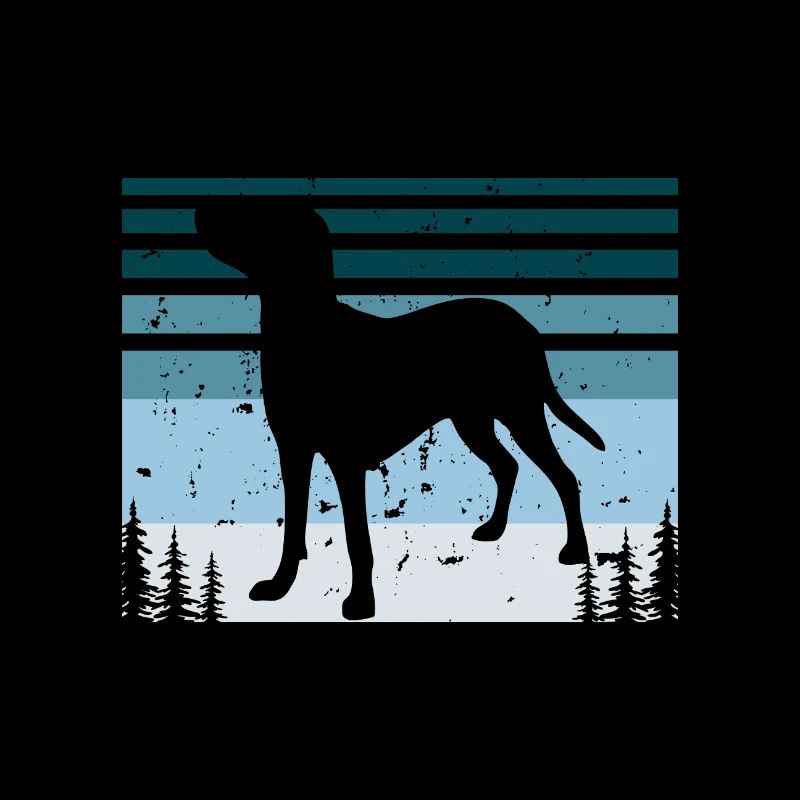 Bleu De Gascogne Petit Dog Silhouette Retro Sunset