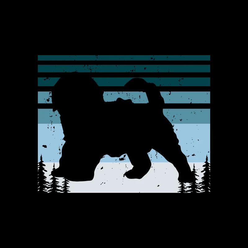 Cockapoo Dog Lover Silhouette Vintage Sunset