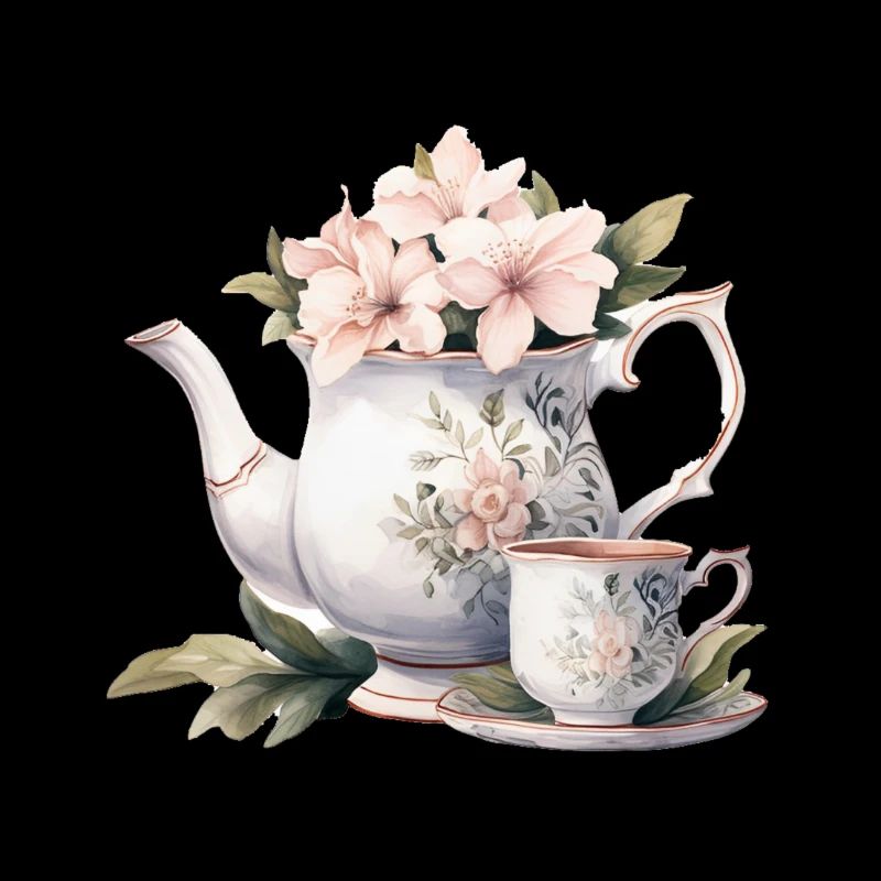 Théière aux fleurs