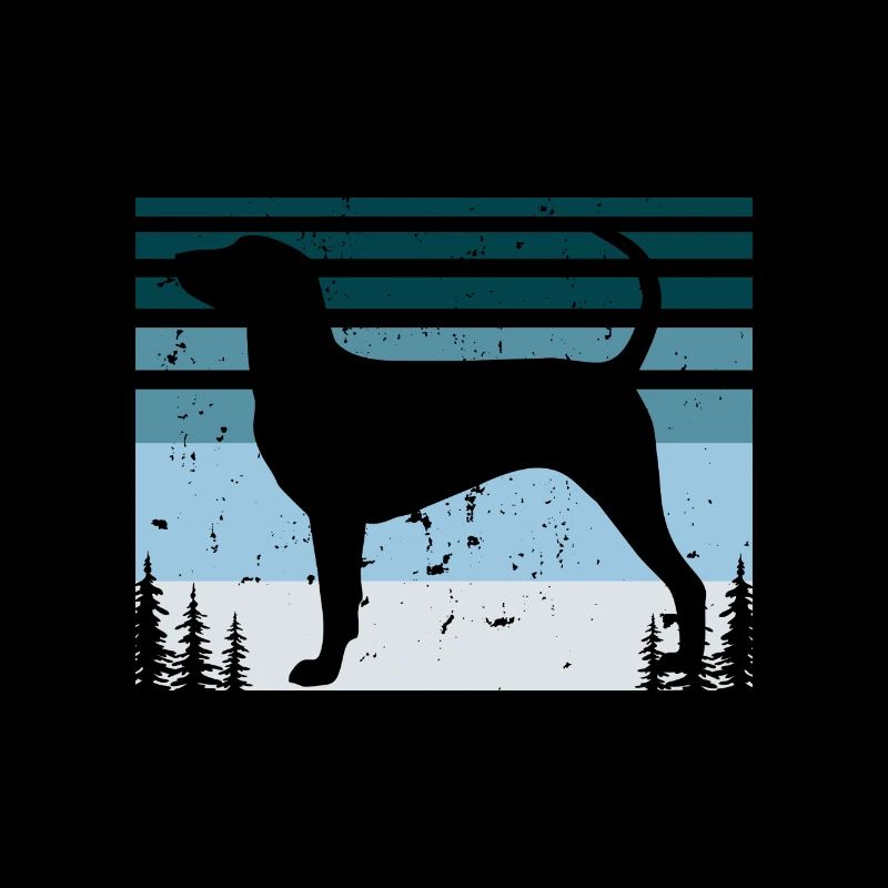 Dunker Dog Lover Silhouette Vintage Sunset