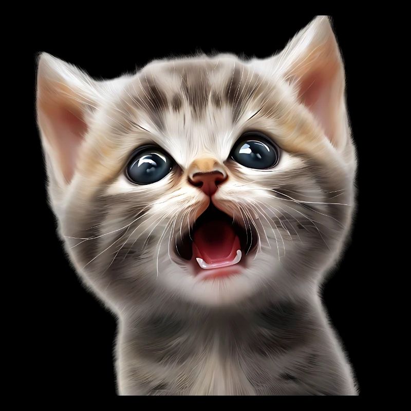 Le bébé chat est étonné