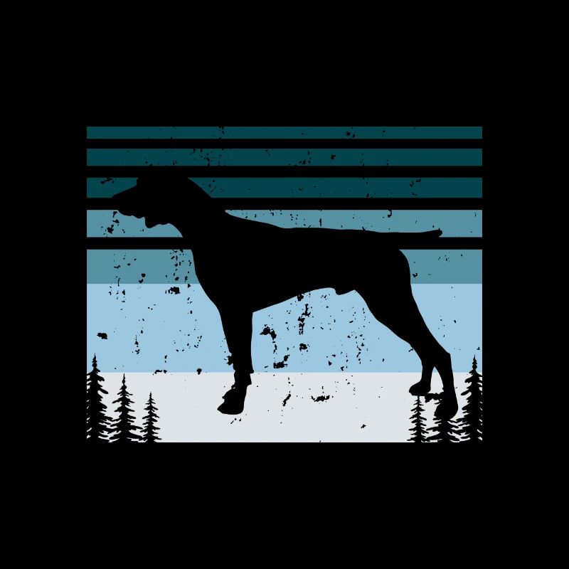 German Shorthaired Pointer Dog Silhouette Retro