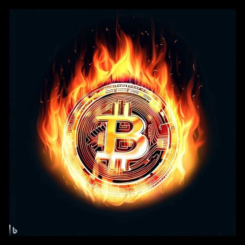 brennender Bitcoin