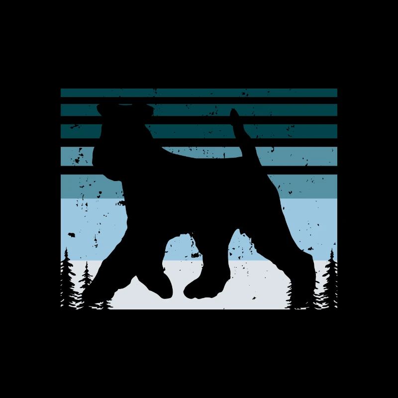 Welsh Terrier Dog Lover Silhouette Vintage Sunset