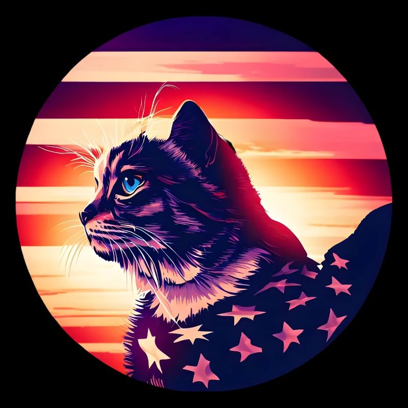 Coucher de soleil de chat américain