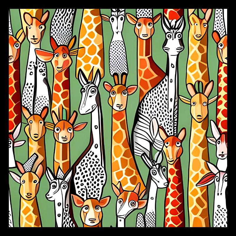 Motif de girafe heureuse