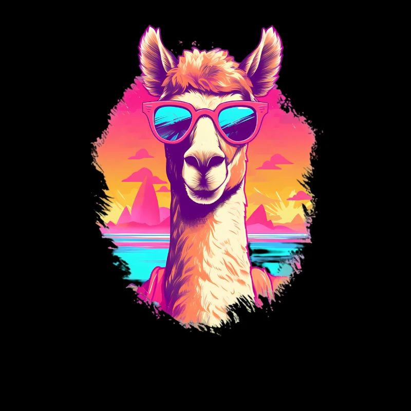 Alpaga avec lunettes de soleil - Alpacatude Tea
