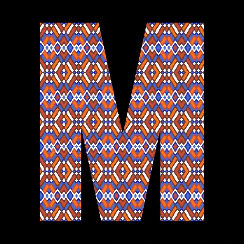 Monogramm Buchstabe M - geometrisches Muster