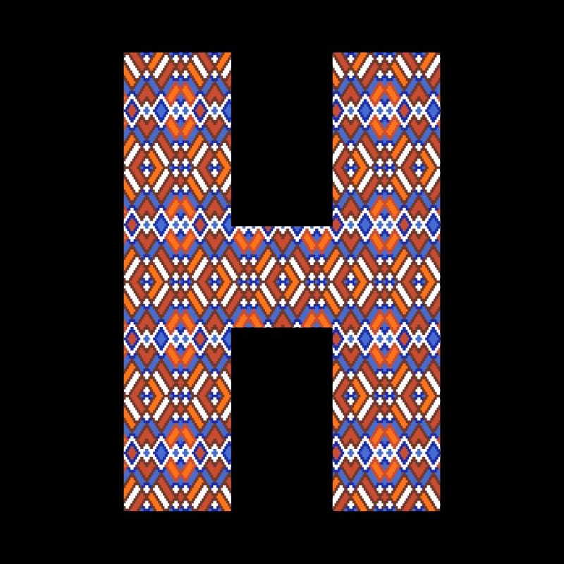 Monogramm Buchstabe H - geometrisches Muster