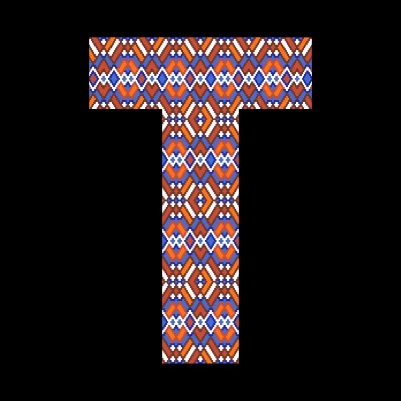 Monogram Letter T- geometric pattern