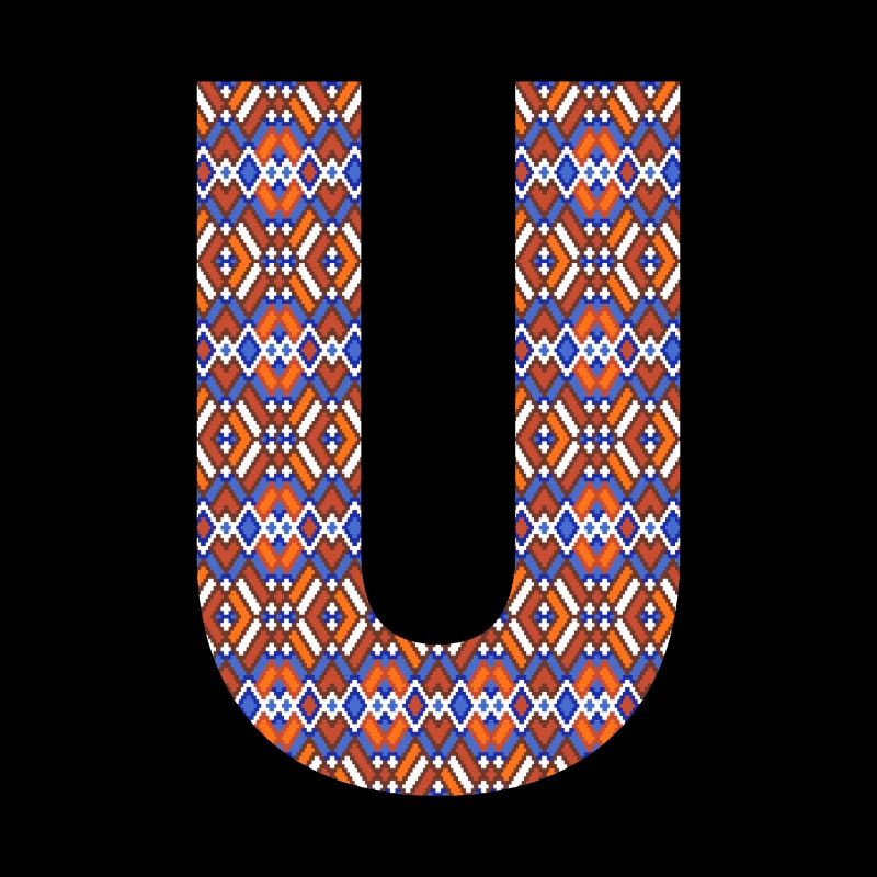 Monogramm Buchstabe U- geometrisches Muster