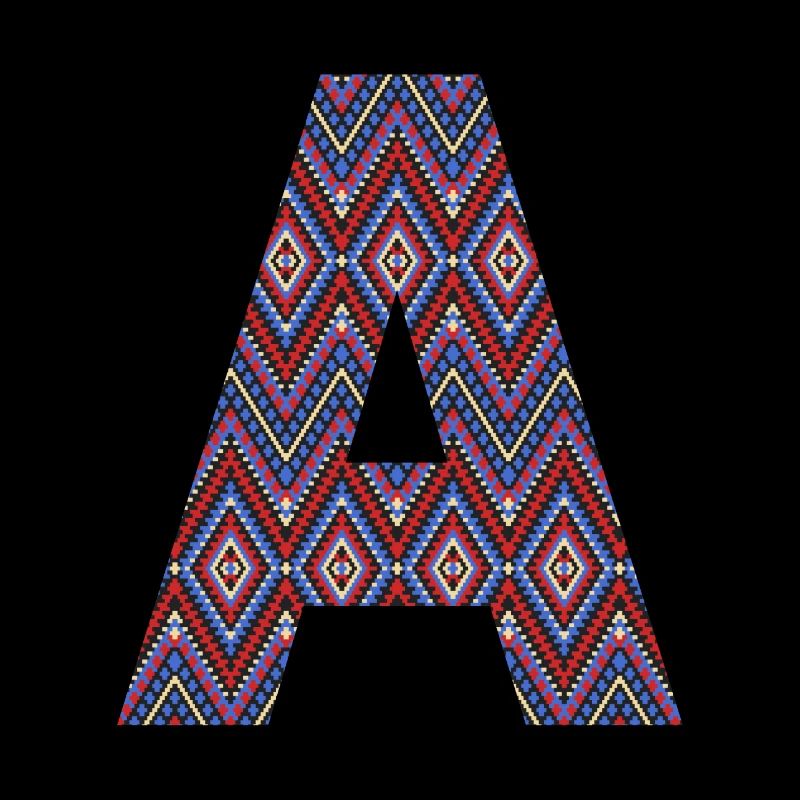 Monogramm Buchstabe A - boho buntes Design