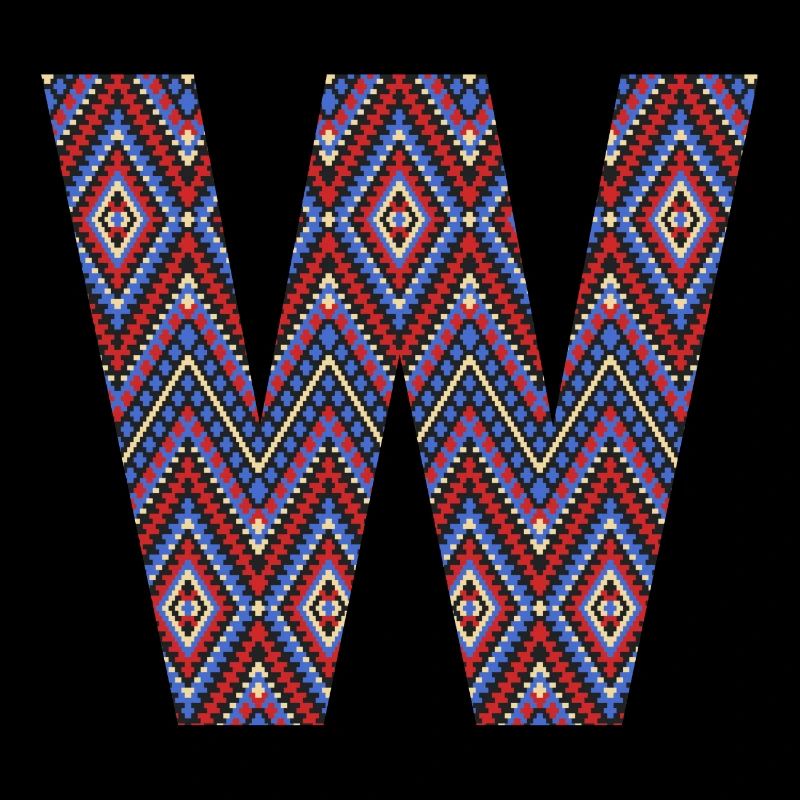 Monogramm Buchstabe W - geometrisches Muster