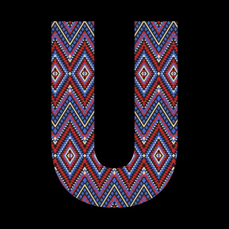 Monogramm Buchstabe U- geometrisches Muster