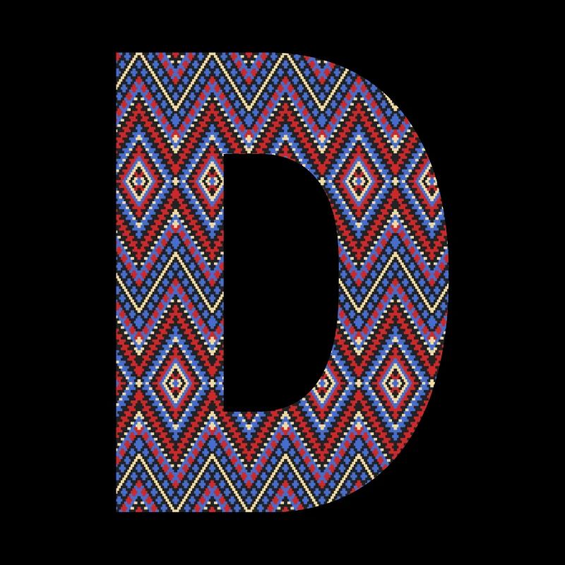 Monogramm Buchstabe D - geometrisches Muster