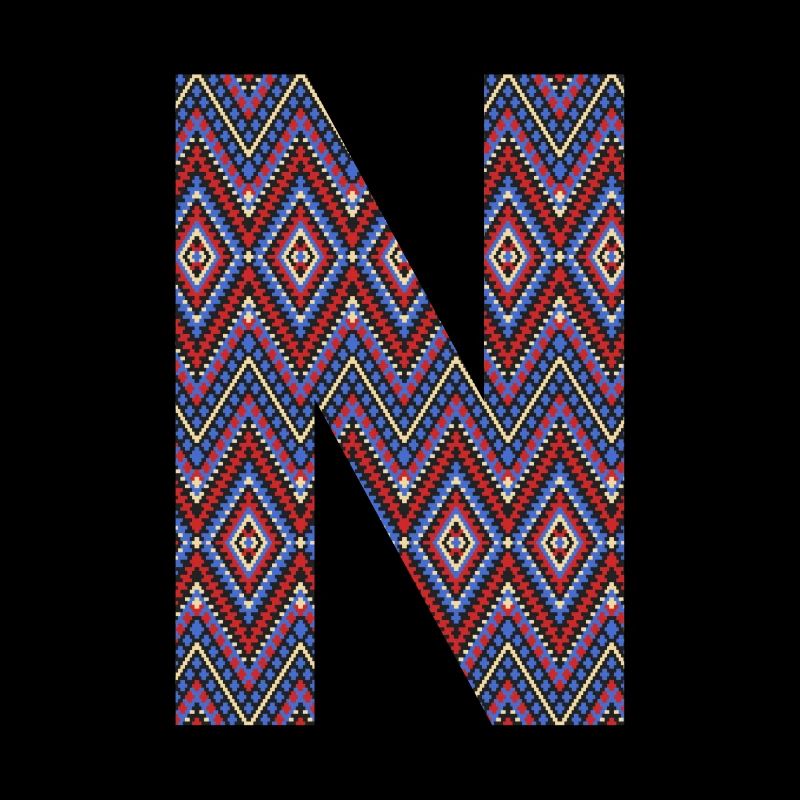 Monogramm Buchstabe N - geometrisches Muster