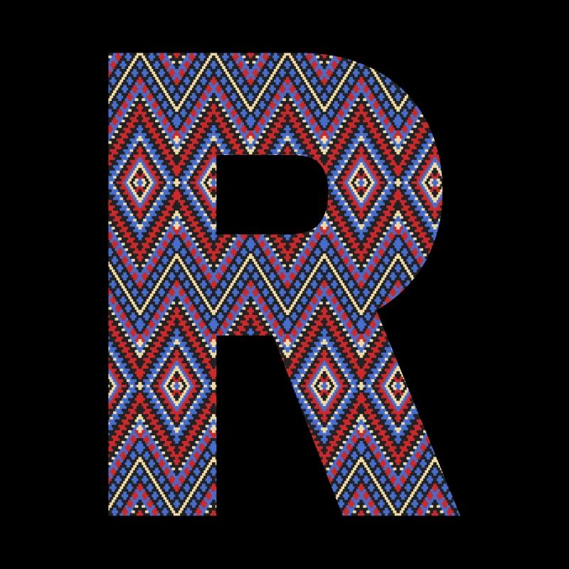 Monogramm Buchstabe R - geometrisches Muster