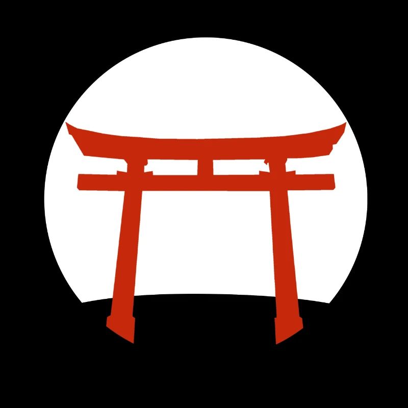 Red Torii Gate on Hill: Japan