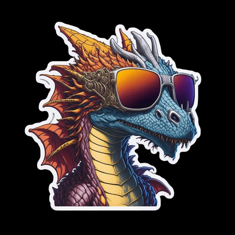 Drache Drachen mit Sonnenbrille Cool