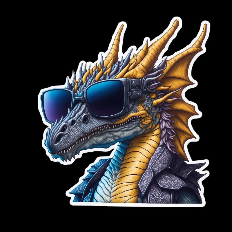 Drache mit Sonnenbrille Cool Drachen