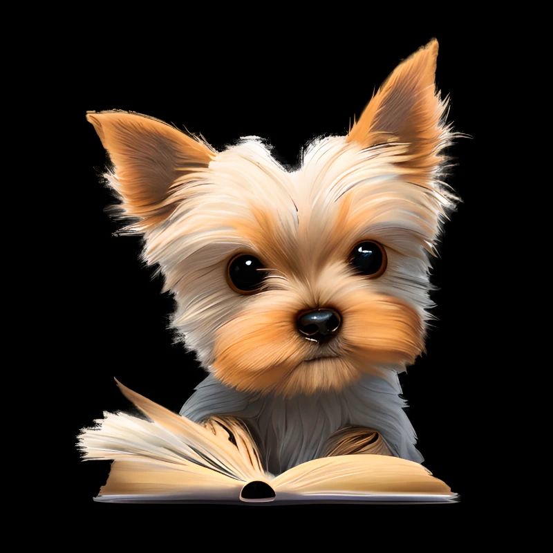 Yorkshire Terrier Dog Owner Read Book Dog
