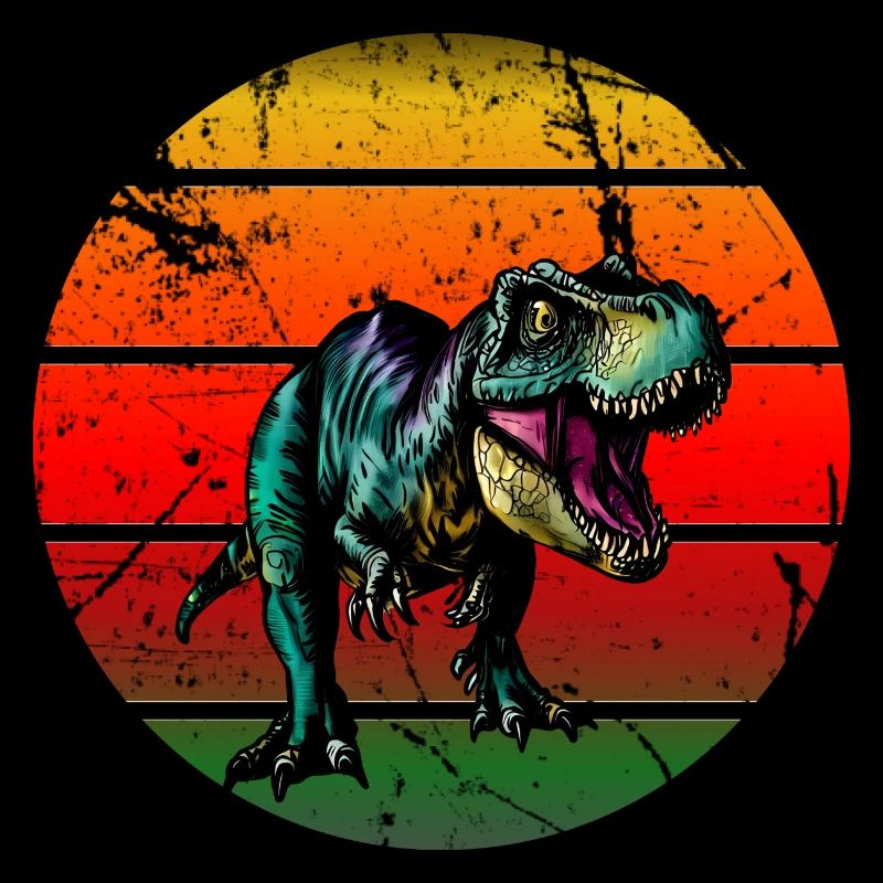 T Rex Dino dans Sunset Retro