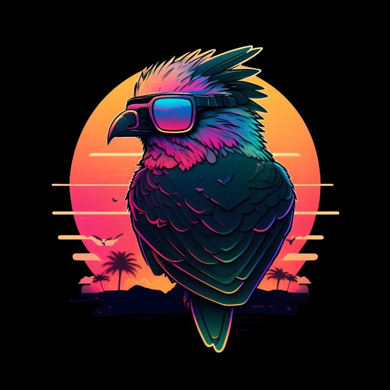 Synthwave sunset Bird