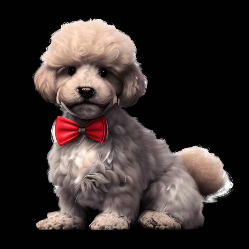 Caniche Chiot Caniche chiot avec nœud papillon Propriétaire du chien