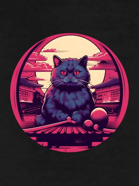 Synthwave japan Cat