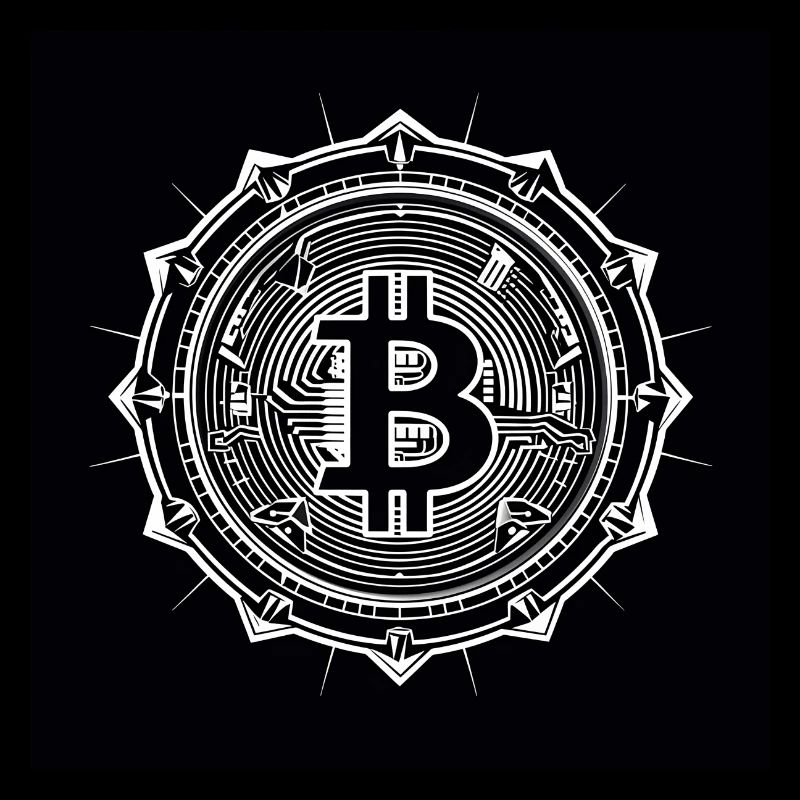 Logo bitcoin noir blanc moderne