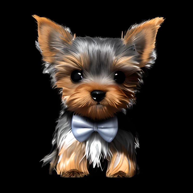 Chien Yorkshire Terrier avec nœud papillon propriétaire de chien