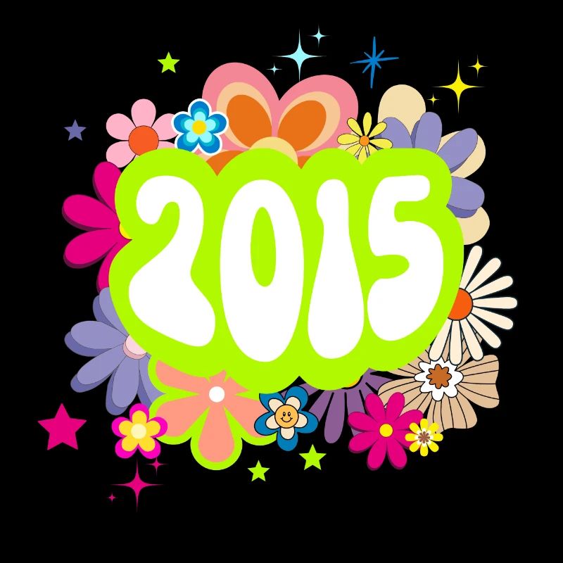 Année 2015 anniversaire Groovy floral